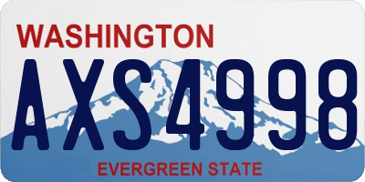 WA license plate AXS4998