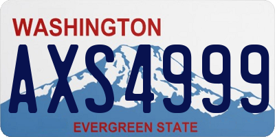 WA license plate AXS4999