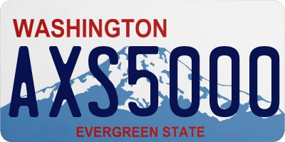 WA license plate AXS5000