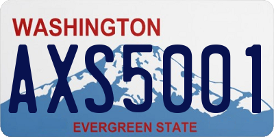 WA license plate AXS5001