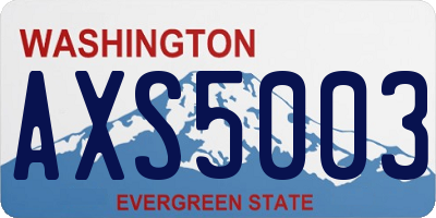 WA license plate AXS5003