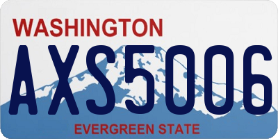 WA license plate AXS5006
