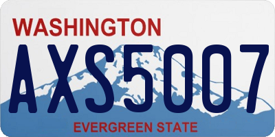 WA license plate AXS5007