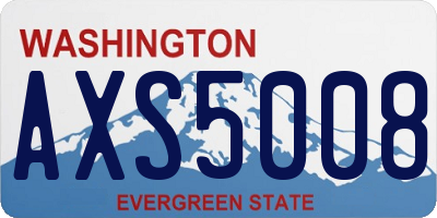 WA license plate AXS5008