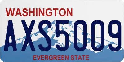 WA license plate AXS5009