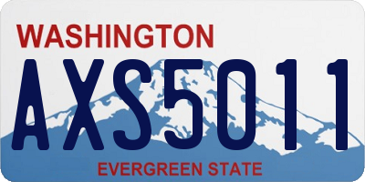 WA license plate AXS5011