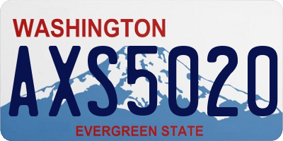 WA license plate AXS5020