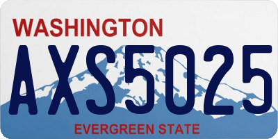 WA license plate AXS5025