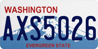 WA license plate AXS5026