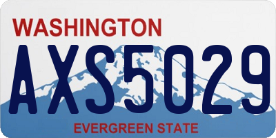 WA license plate AXS5029