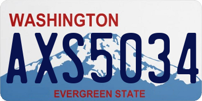 WA license plate AXS5034