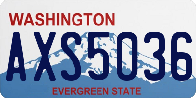 WA license plate AXS5036