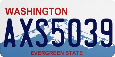 WA license plate AXS5039