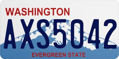 WA license plate AXS5042