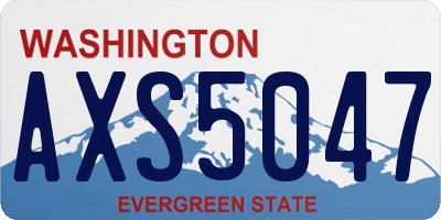 WA license plate AXS5047