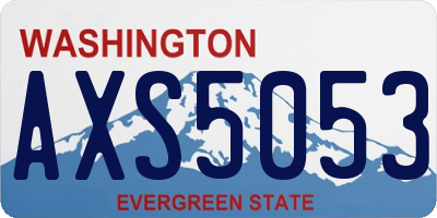 WA license plate AXS5053
