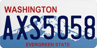 WA license plate AXS5058