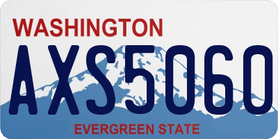 WA license plate AXS5060