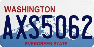 WA license plate AXS5062