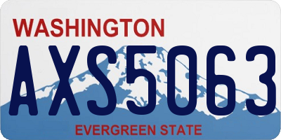 WA license plate AXS5063