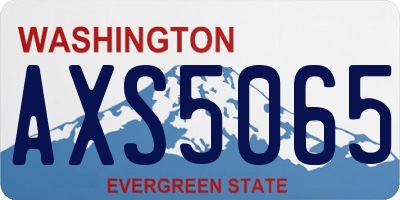 WA license plate AXS5065