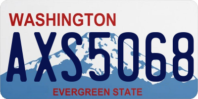 WA license plate AXS5068