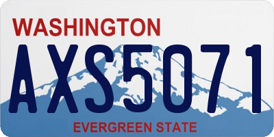 WA license plate AXS5071