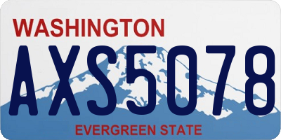 WA license plate AXS5078