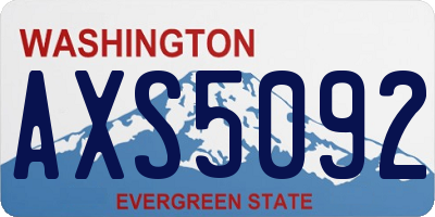 WA license plate AXS5092