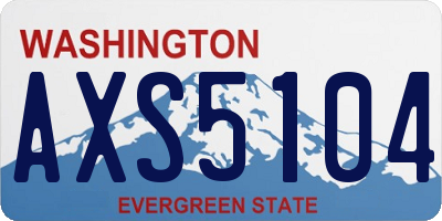 WA license plate AXS5104