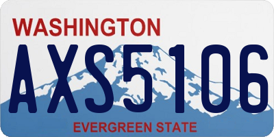 WA license plate AXS5106