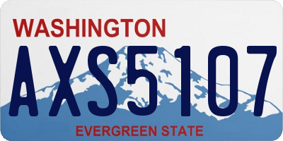 WA license plate AXS5107