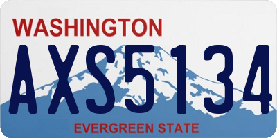 WA license plate AXS5134