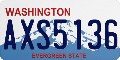 WA license plate AXS5136