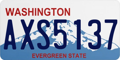 WA license plate AXS5137