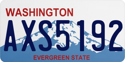 WA license plate AXS5192
