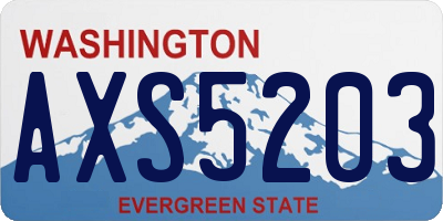 WA license plate AXS5203