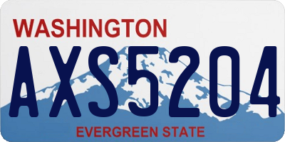 WA license plate AXS5204