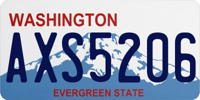 WA license plate AXS5206