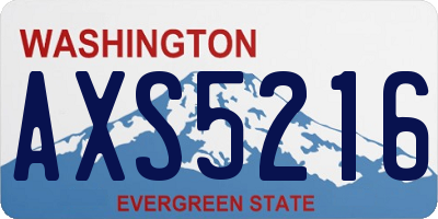 WA license plate AXS5216