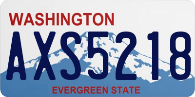 WA license plate AXS5218