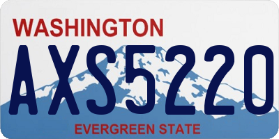 WA license plate AXS5220