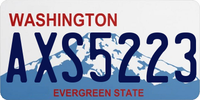 WA license plate AXS5223