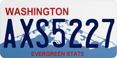 WA license plate AXS5227
