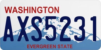 WA license plate AXS5231