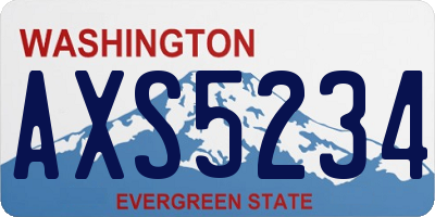 WA license plate AXS5234
