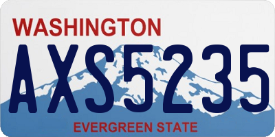 WA license plate AXS5235