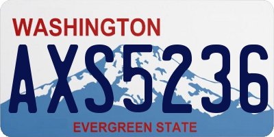 WA license plate AXS5236