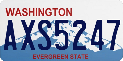 WA license plate AXS5247