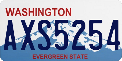 WA license plate AXS5254